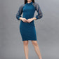 Blue Color Lycra Designer Western Dress
