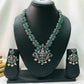 Goddess Lakshmi Pendant Silver Oxidized Necklace In Douglas 