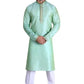 Light green colored Royal Men's Embroidered Pure Silk Kurta Pajama Set 