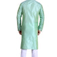 Light green colored Royal Men's Embroidered Pure Silk Kurta Pajama Set in USA