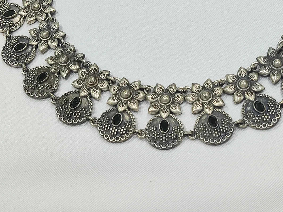 Oxidized Floral Choker Made With Brass And Copper Near Me