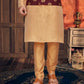 Maroon Color Designed Men's Ethnic Long Nehru Kurta With Pajama Set In Happy Jack