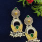 Emerald Stone And Pearl Beaded Oxidized Dangler Earrings Near Me
