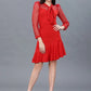 Red Color Western Knitted Lycra Dress