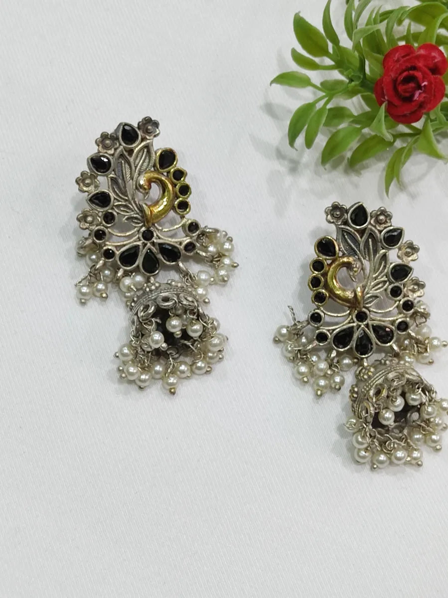 Oxidized Jhumka Earrings In Glendale  