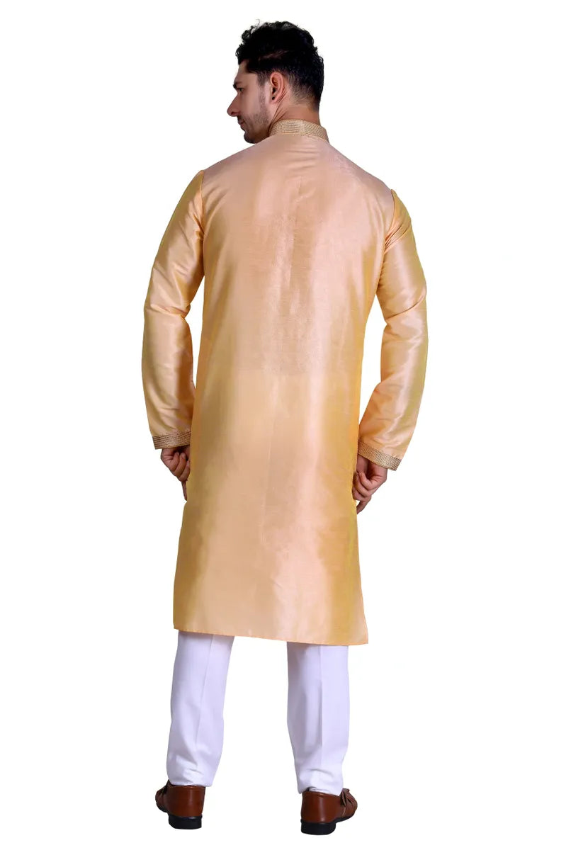 olor Royal Men's Embroidered Pure Silk Kurta in USA