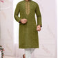 Men's Ethnic Long Kurta with Pajama Set - Green