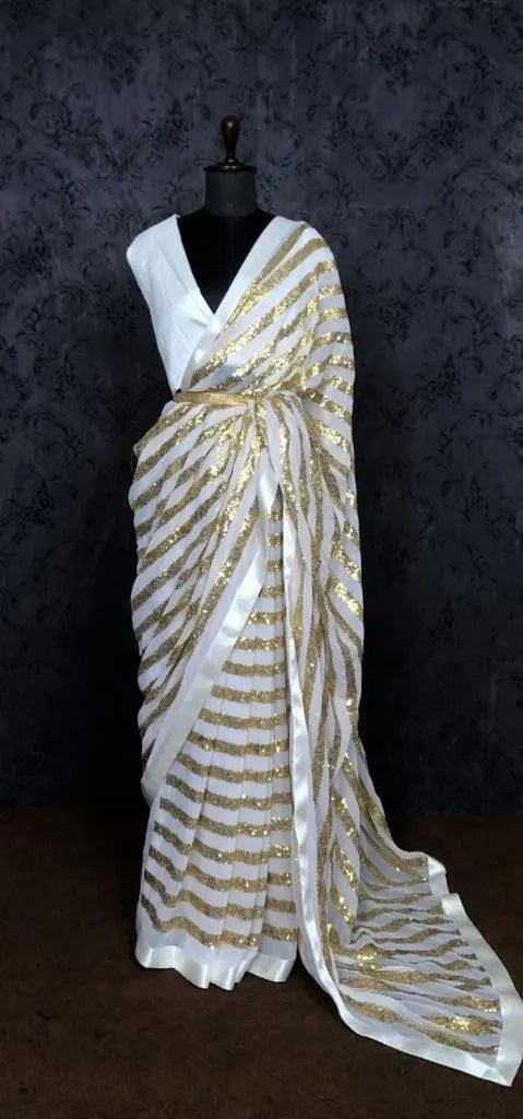 White Color Designer Sarees in Gilbert