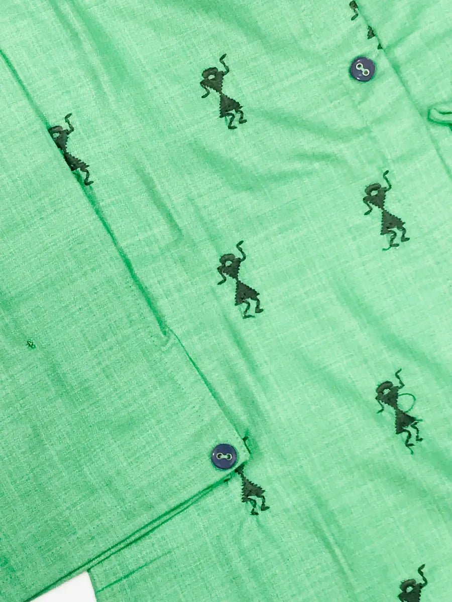 Attractive Green Color Kurti Set With Pants In Seligman