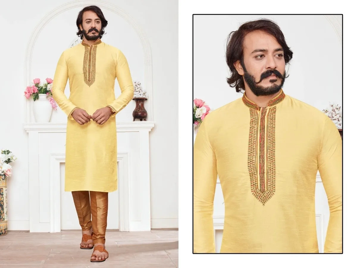 Embroidered Men's Ethnic Long Kurta with Pajama Set in Scottsdale