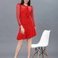 Red Color Western Knitted Lycra Dress in Gilbert