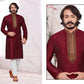Maroon Men's Cotton Silk Regular Kurta in Kingman 