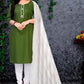Traditional Ethnic Dark Green Color Cotton Salwar Suit