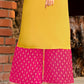 Kurti With Printed Pink Palazzo Pant In Happy Jack